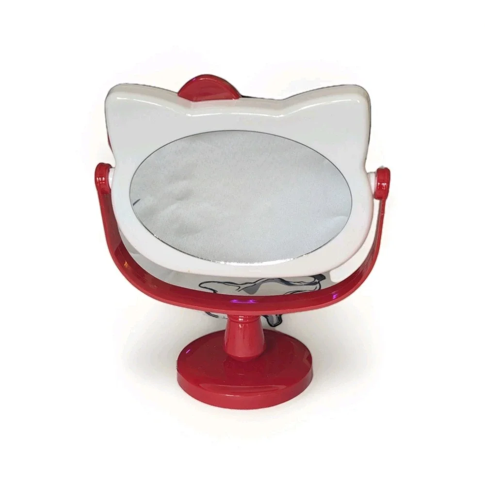 Hello Kitty Mirror Red And White tabletop Vanity Beauty Makeup Cute Kawaii Girls